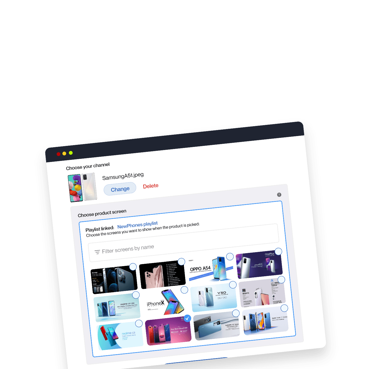 Screenflex - product recognition - designer