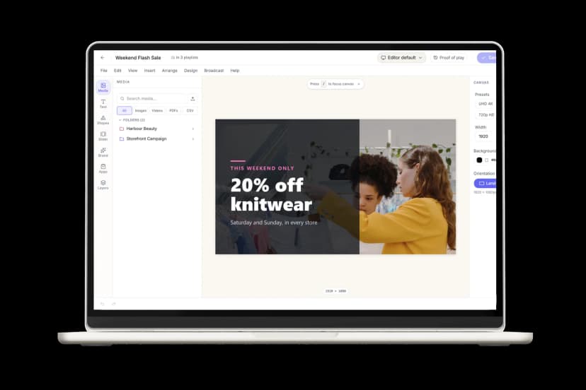 التصميم نفسه مفتوح في Design Studio من Screenflex